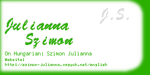 julianna szimon business card